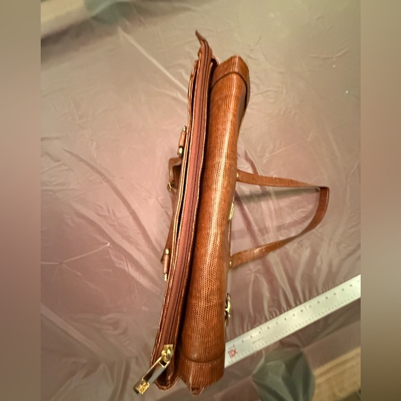 DVF Brown Leather Tote/Laptop Bag w/ Gold Hardware MSRP $428 - Picture 6 of 15